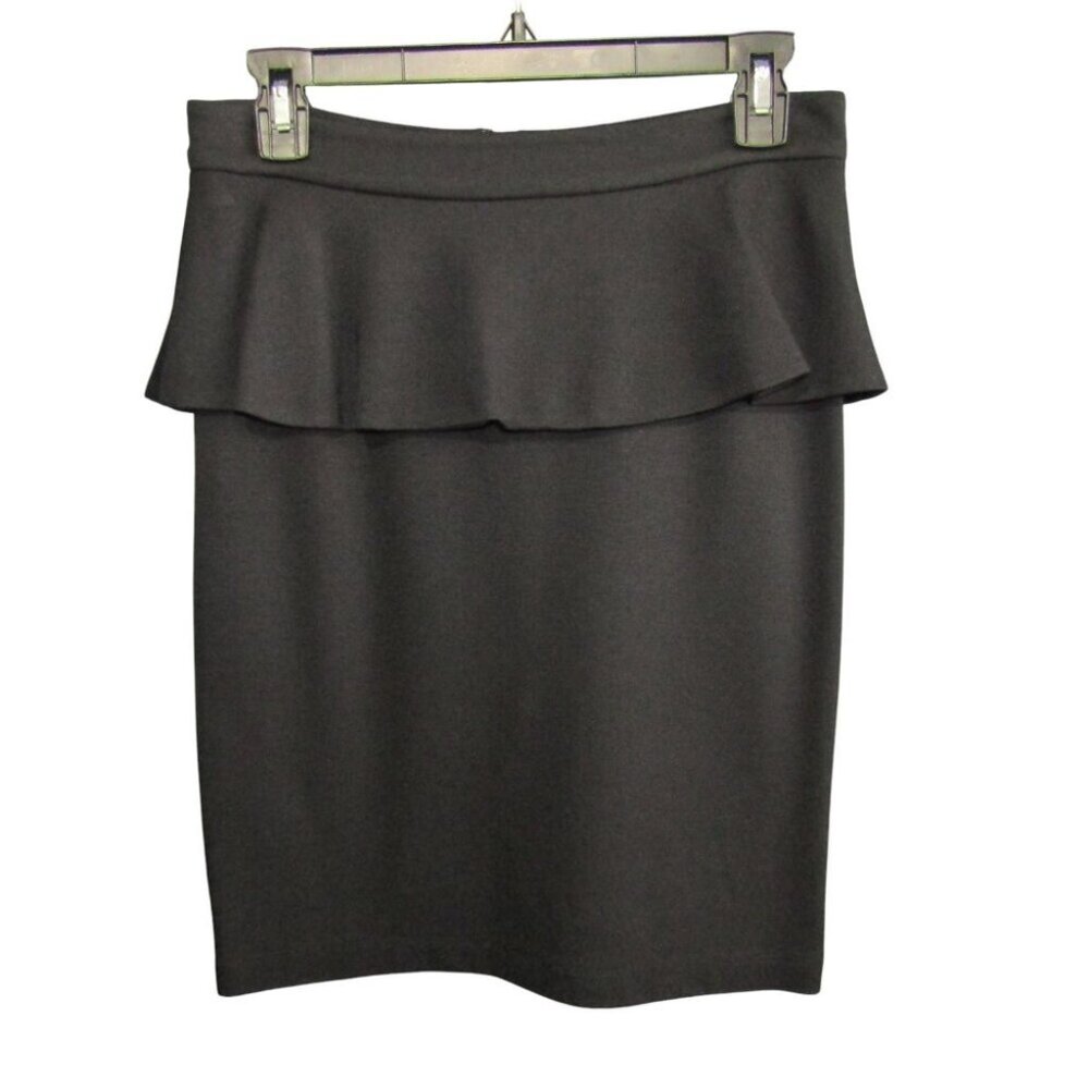 Alice + Olivia Employed Black Pencil Skirt Size 8 Peplum Waist Womens Career